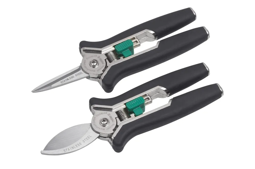 2 tlg. Mini Gartenscheren-Pflege Set Rabatt