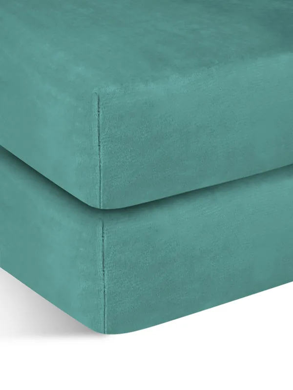 2 Flanell-Spannbettlaken „PERPIGNAN“ Blau Billig
