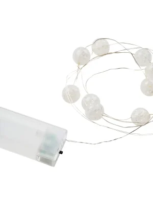 Bestpreis LED-Lichterkette 120 cm 10 Acrylkugeln Timerfunktion